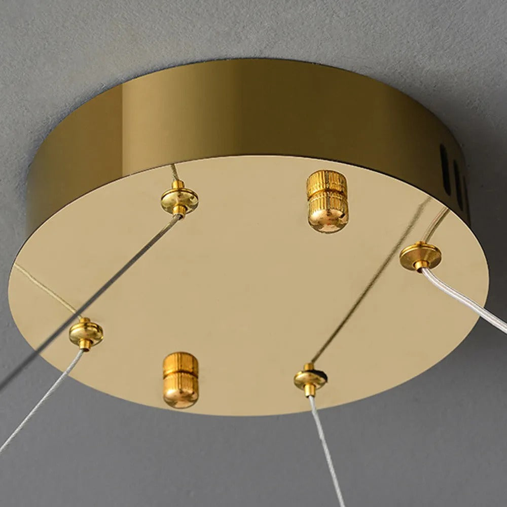 Kristy Modern Luxury Round Metal Glass Chandelier