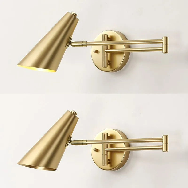 Arisha Wall Lamp Cone Modern Metal Adjustable Bedroom