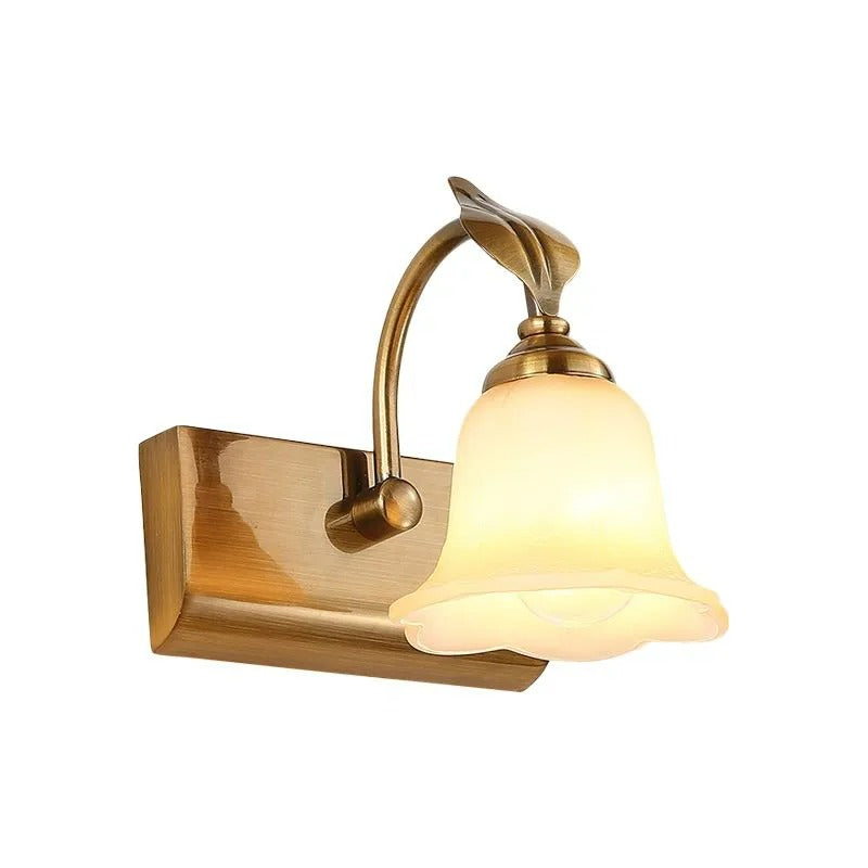 Ray Flower Mirror Front Vanity Wall Lamp, Metal/Glass