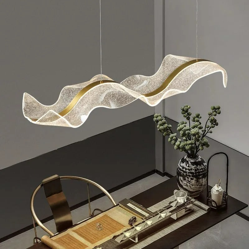 Kristy Pendant Light Designer Wave Acrylic Dining Room