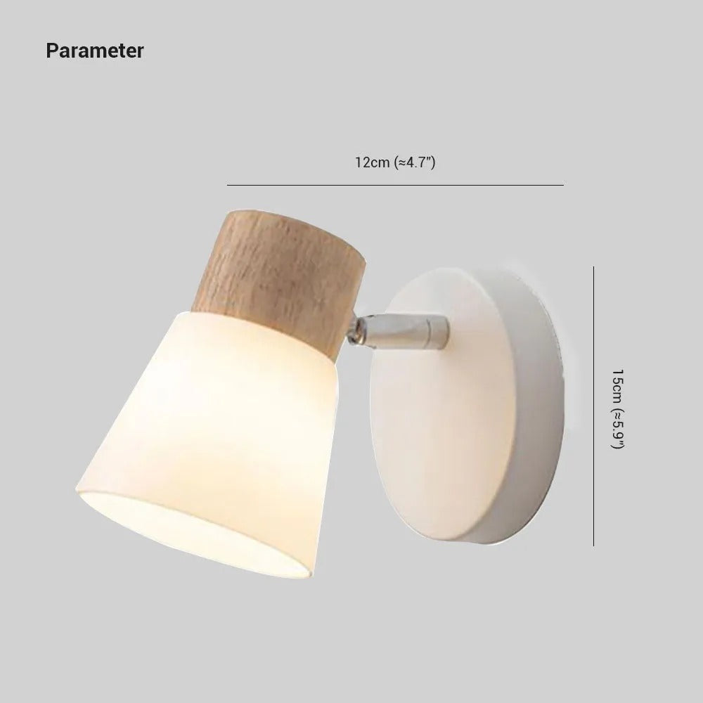 Muto Wall Lamp Nordic Vanity Mirror Front Wood Glass Basement - Letslighting