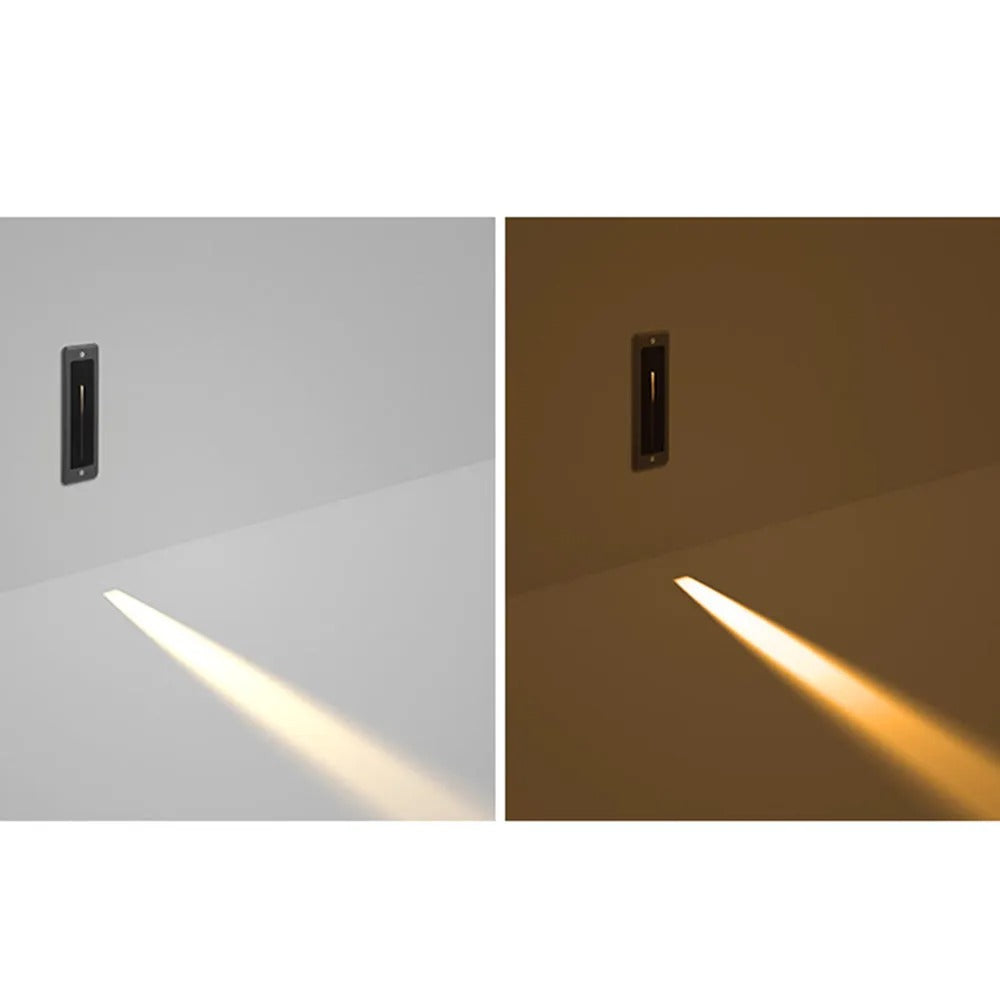 Ray Modern Metal Rectangular Outdoor Deck/Step Light, Gray