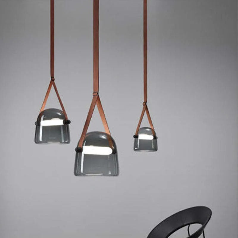 Valentina Modern Nordic Leather Glass Pendant Light Bedroom