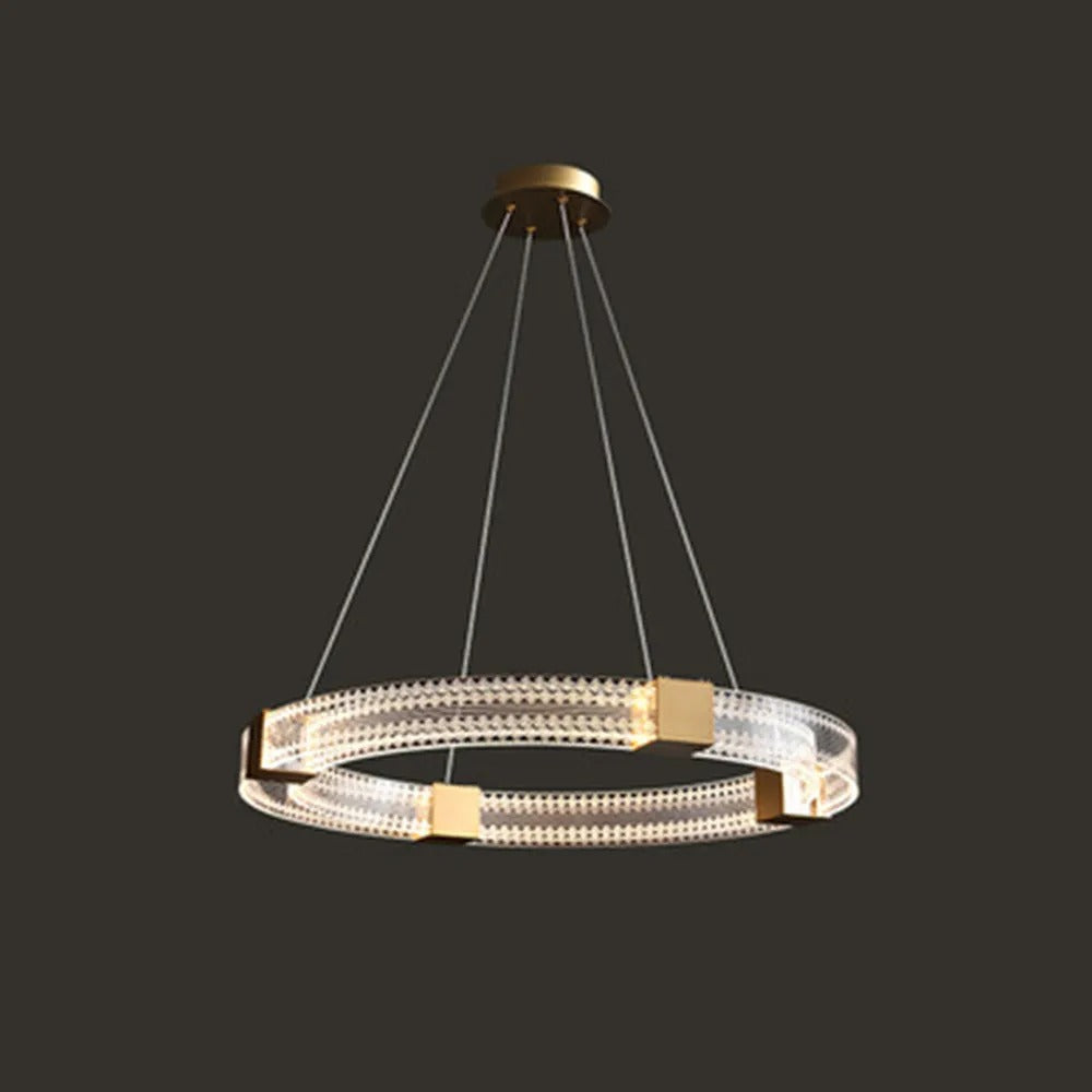 Arisha Modern Round Oval Acrylic Metal Pendant Light