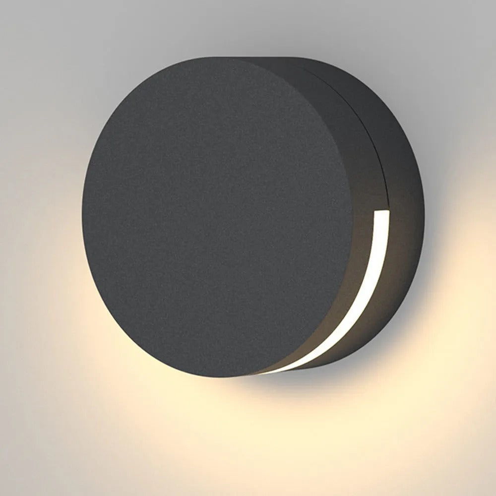 Ray Modern Minimalist Round Metal Glass Waterproof Outdoor Wall Lamp - Letslighting