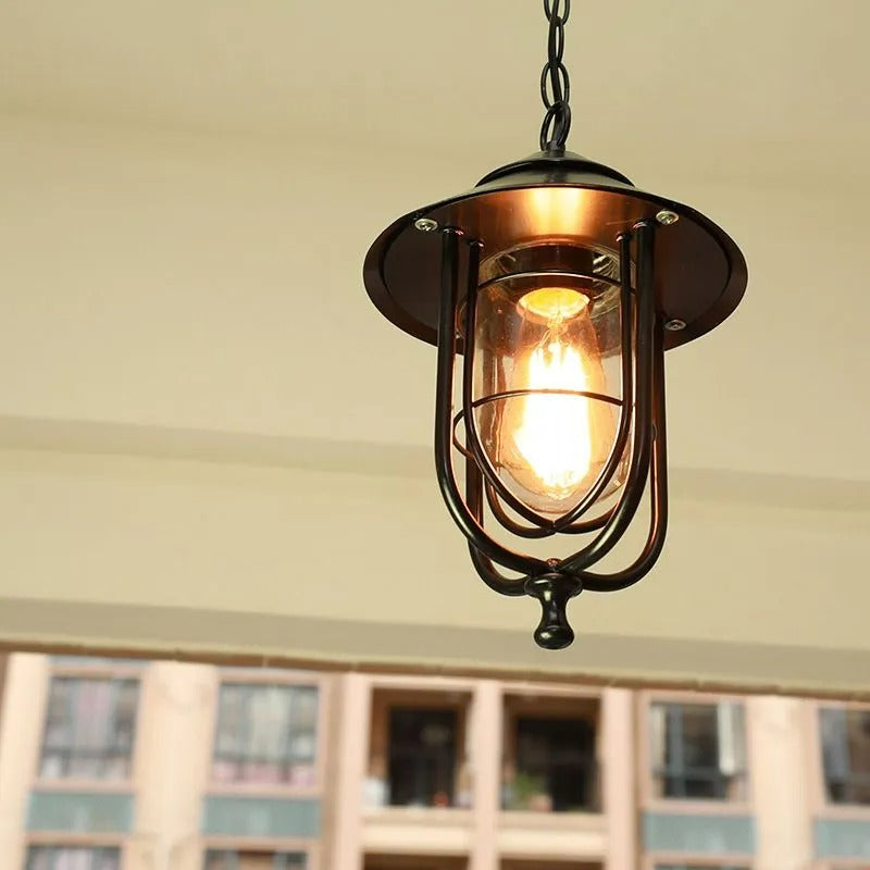 Epoch Retro Lantern Metal Pendant Light Bronze