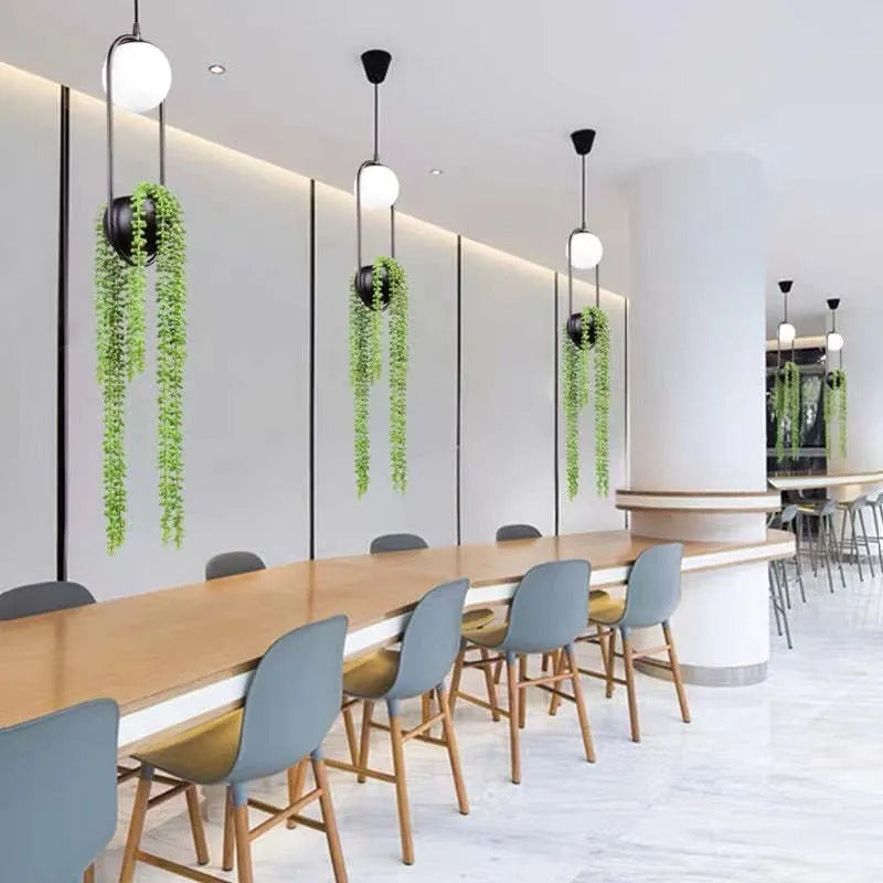 Natural Plant Pot Ball Pendant Light - Letslighting