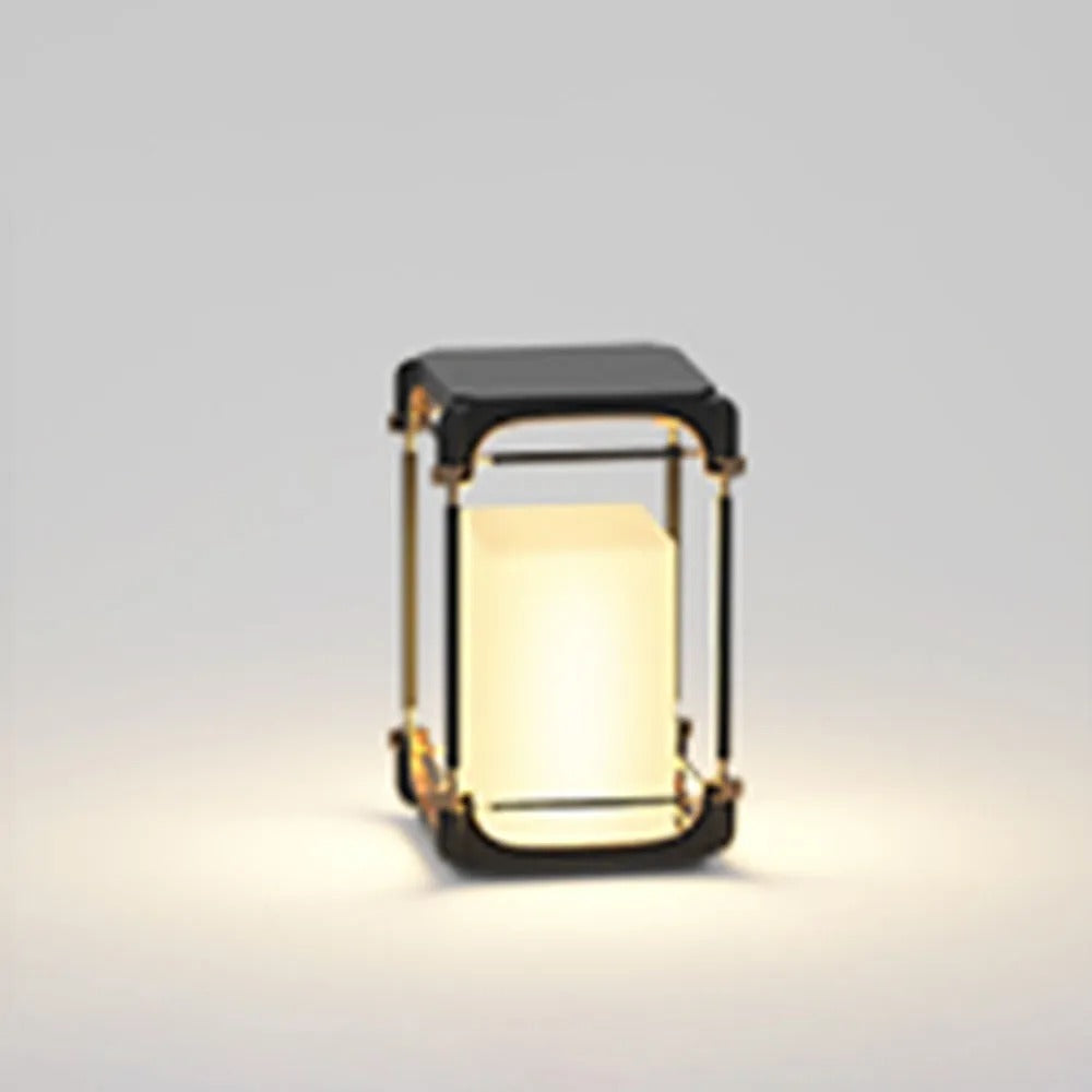 Ray Simple Cube Cuboid Outdoor Floor Lamp Hardwired Solar