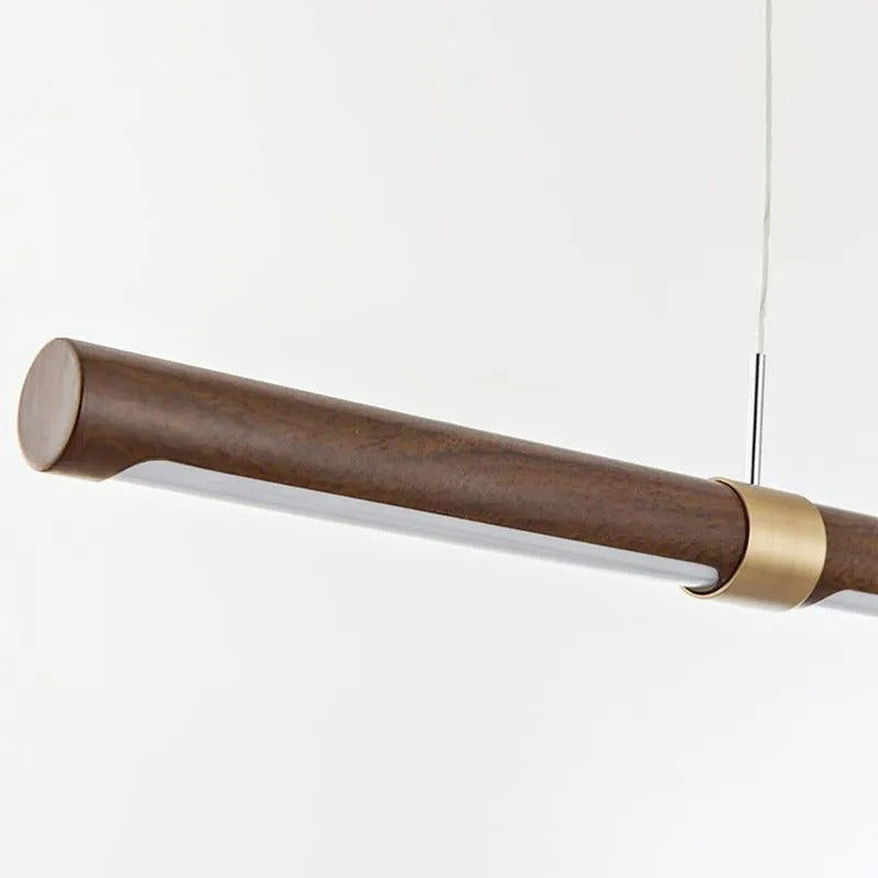 Muto Modern Minimalist Pendant Light, Metal Water Transfer Wood