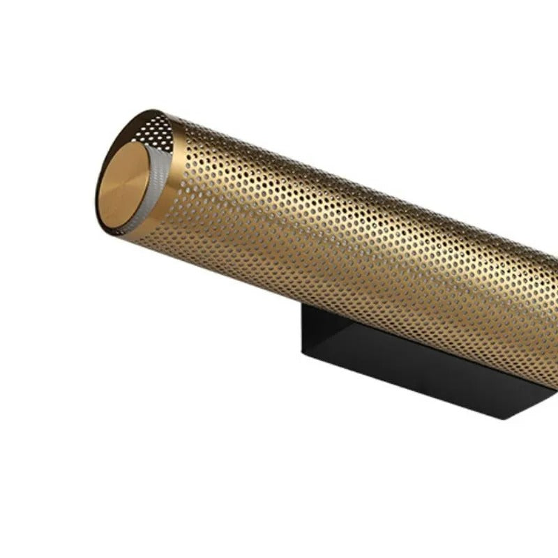 Arisha Modern Geometric Column Metal Vanity Wall Lamp, Brass
