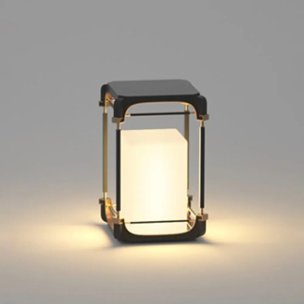 Ray Simple Cube Cuboid Outdoor Floor Lamp Hardwired Solar