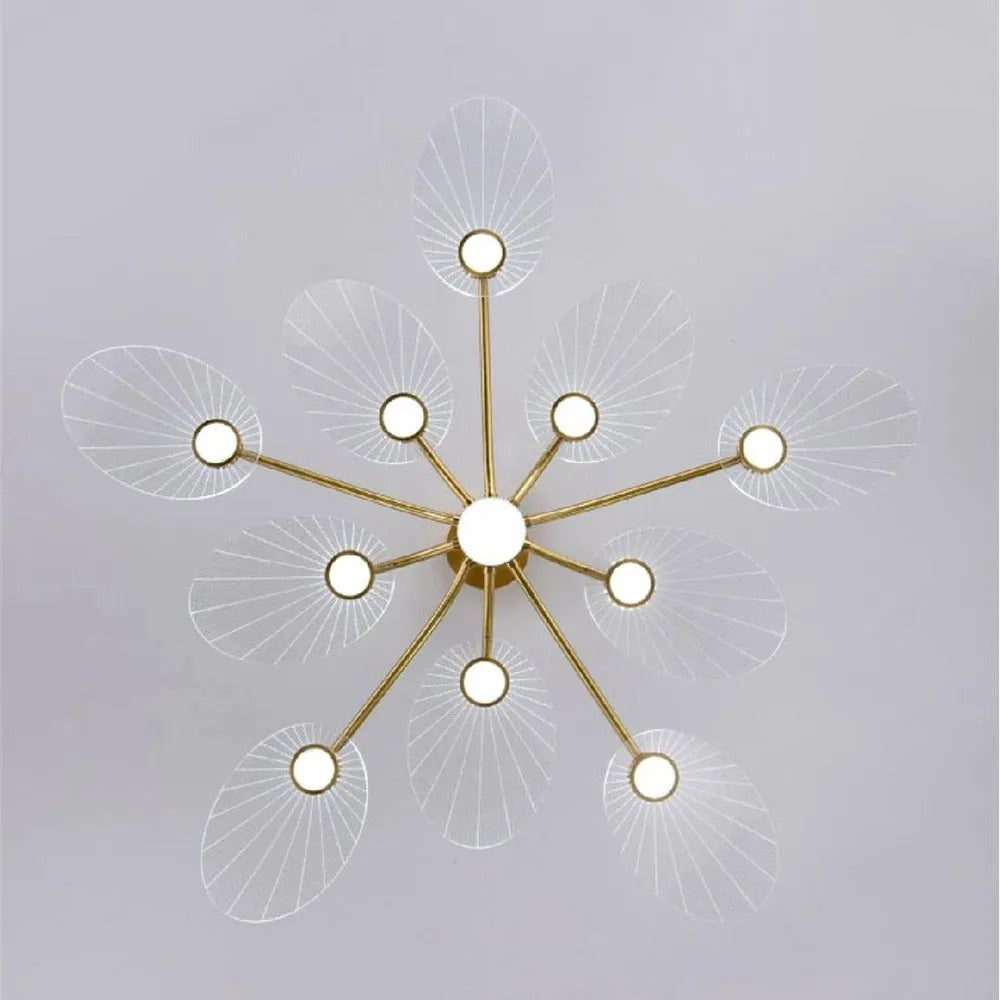 Arisha Art Deco Leaf Acrylic Chandelier - Letslighting