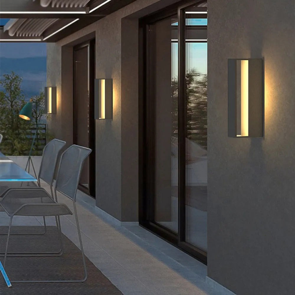 Ray Modern Hollow Metal Acrylic Outdoor Wall Lamp