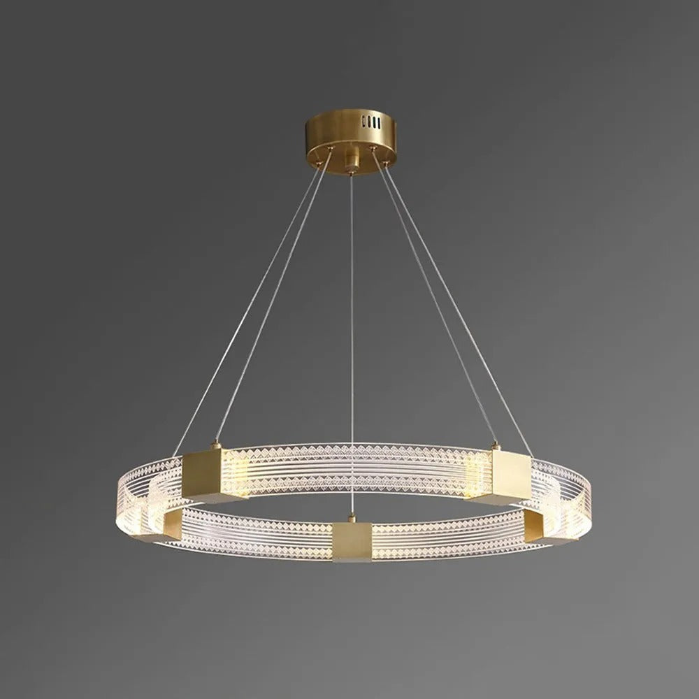 Arisha Modern Round Oval Acrylic Metal Pendant Light