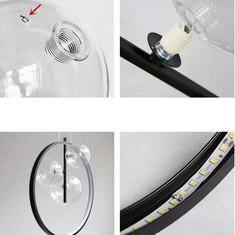 Nordic Glass Bubbles LED Modern Pendant Light For Dining Room