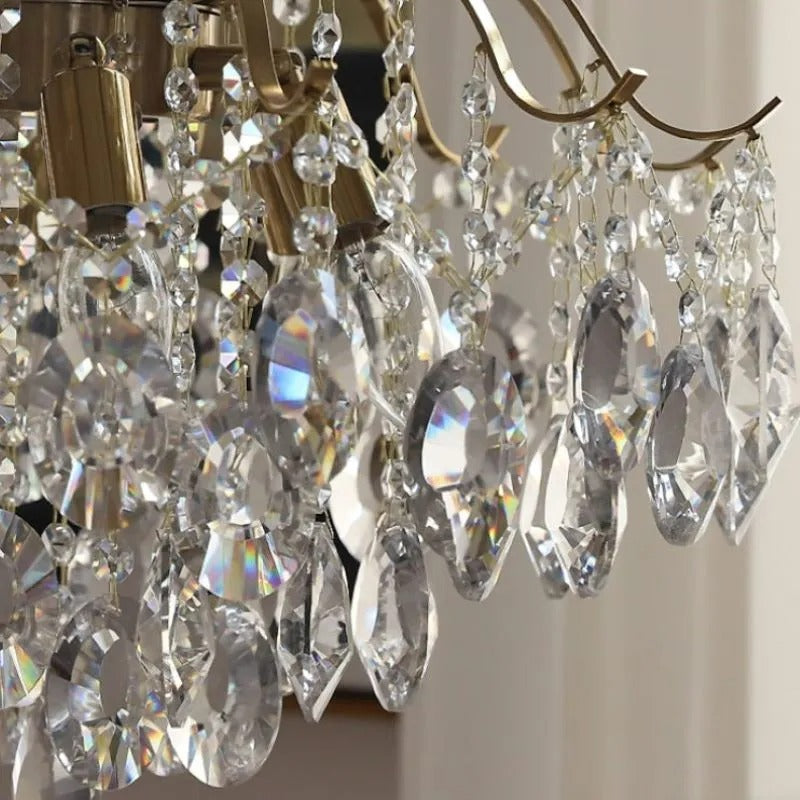 Kristy Retro Crystal Chandelier Glass Metal Living Room
