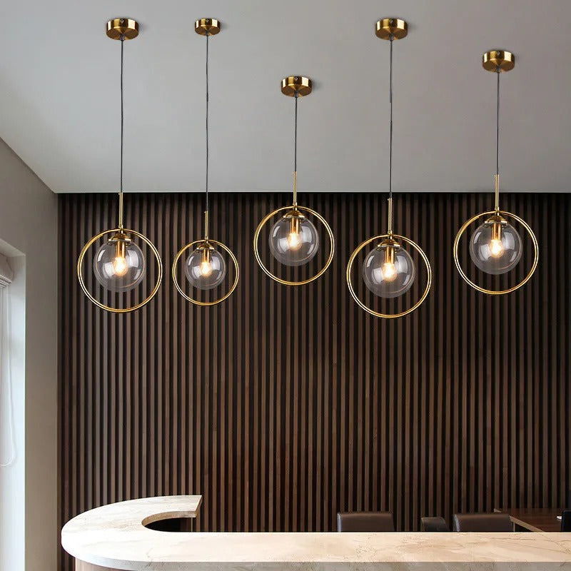 Valentina Luxury Global Glass Pendant Light Aith A Ring - Letslighting