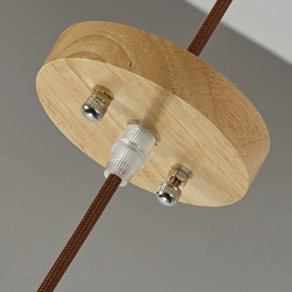 Muto Modern Birdcage Wood/Fabric Pendant Light