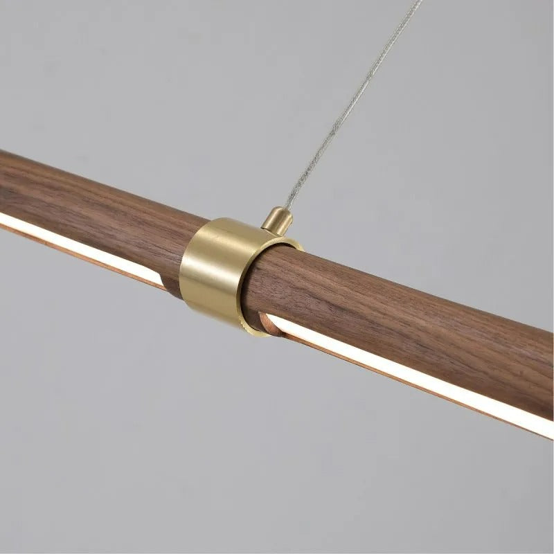 Muto Modern Minimalist Pendant Light, Metal Water Transfer Wood