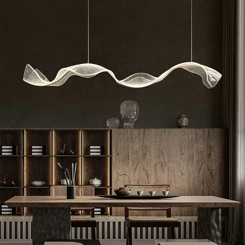 Kristy Pendant Light Designer Wave Acrylic Dining Room