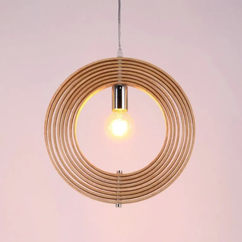Ritta Japanese LED Pendant Light Wood Bedroom Bar