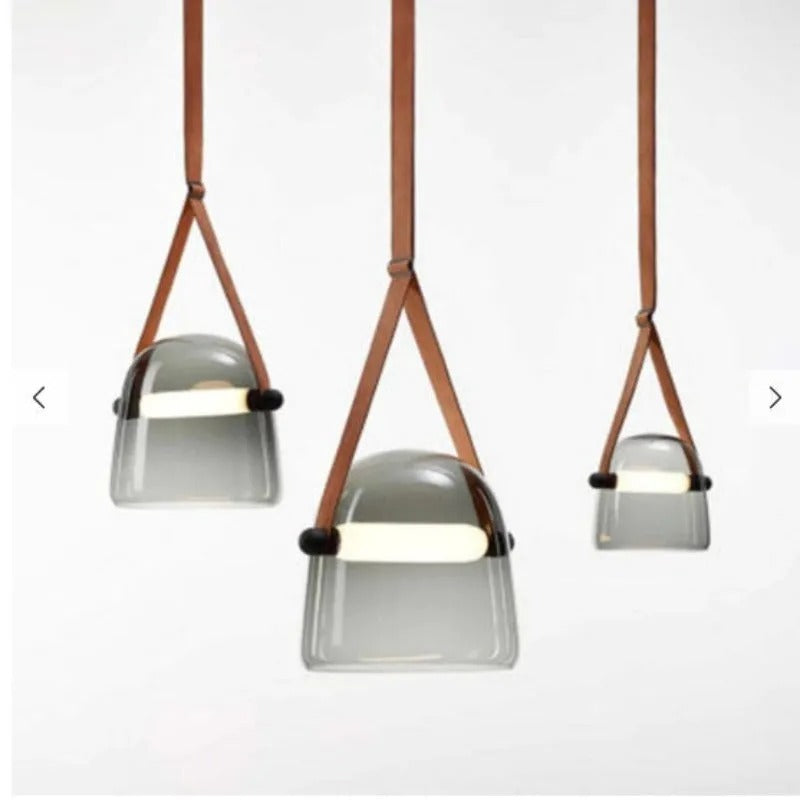 Valentina Modern Nordic Leather Glass Pendant Light Bedroom