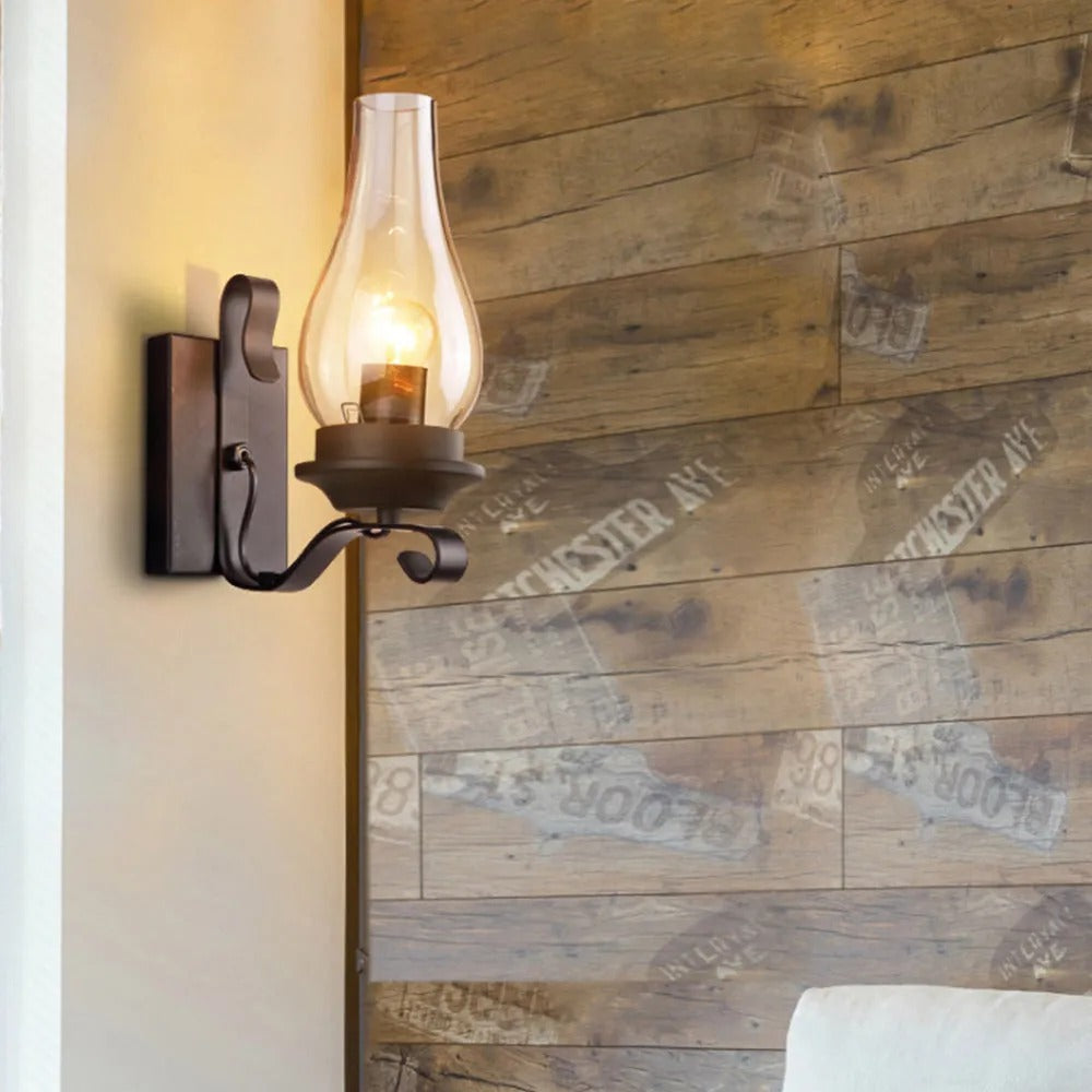 Epoch Vintage Candle Wood Wall Lamp - Letslighting