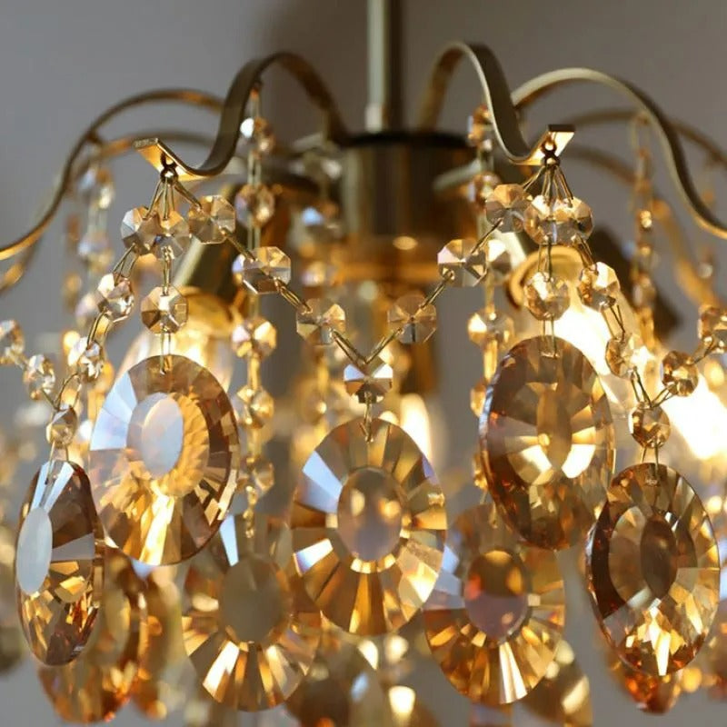 Kristy Retro Crystal Chandelier Glass Metal Living Room