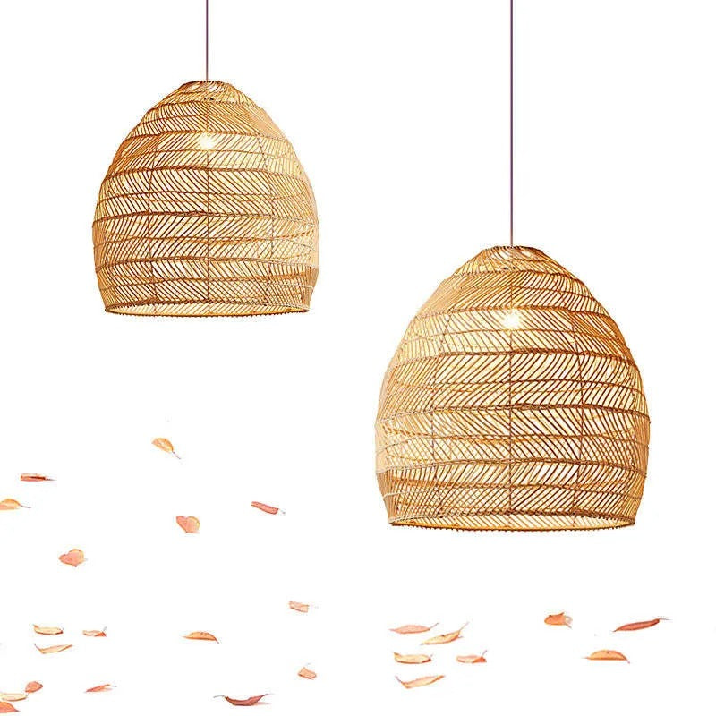 Ritta Rattan Bamboo Lampshade Hand Knitted Pendant Light