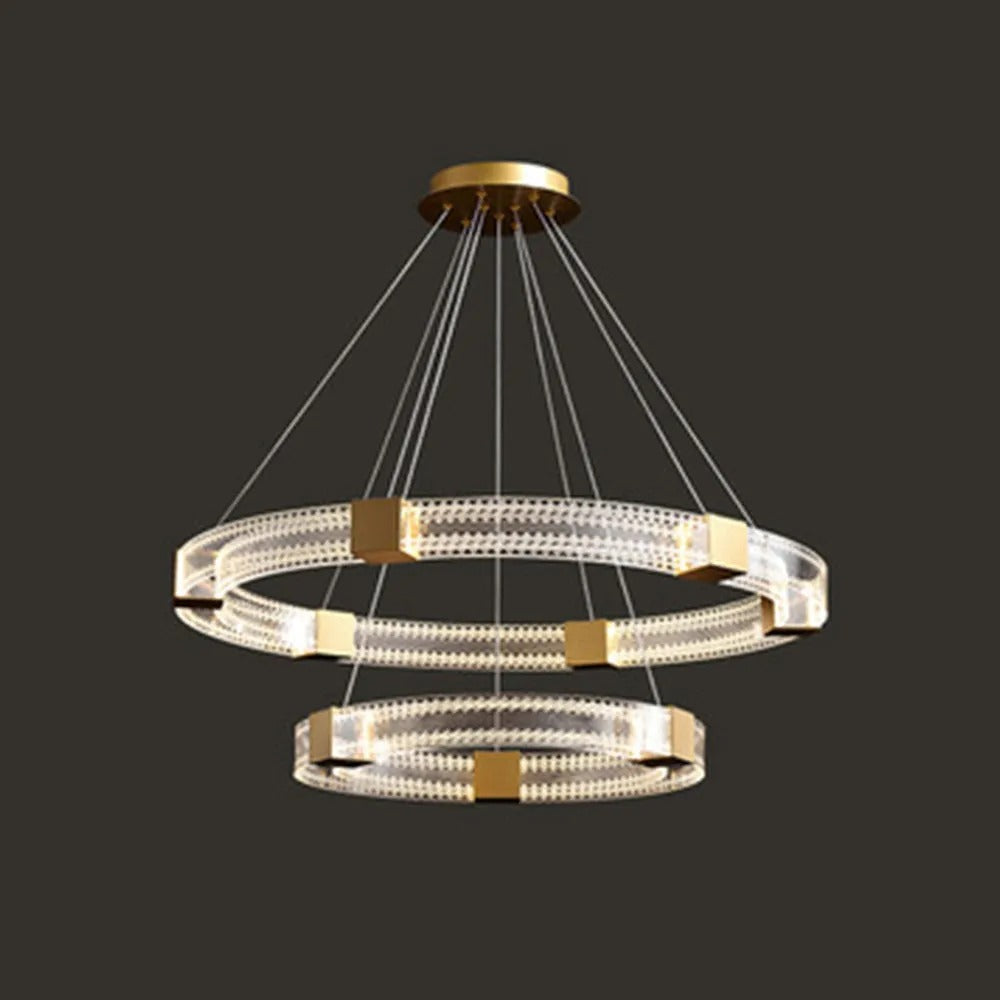 Arisha Modern Round Oval Acrylic Metal Pendant Light