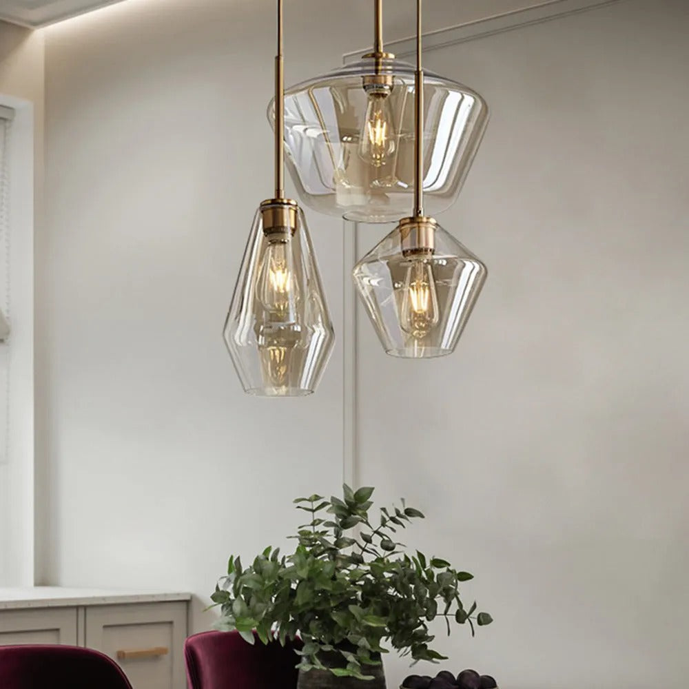Valentina Pendant Light Clear Glass Bedroom - Letslighting