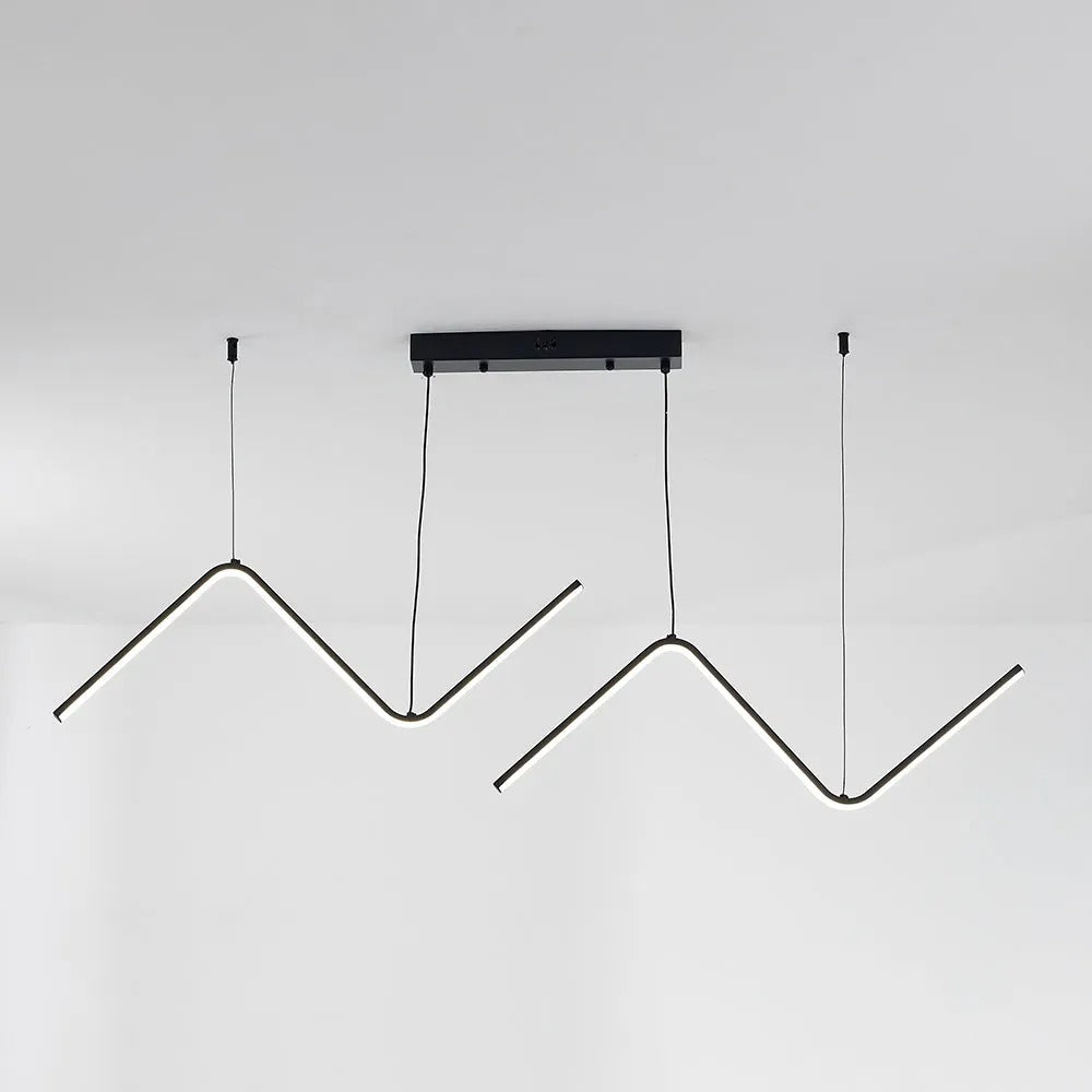 Arisha Modern Wavy Linear Pendant Light Double - Letslighting