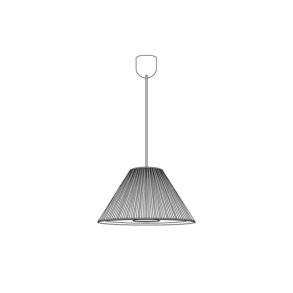 Ritta Pleated Pendant Light Wabi Sabi, Metal/Fabric, Living Room