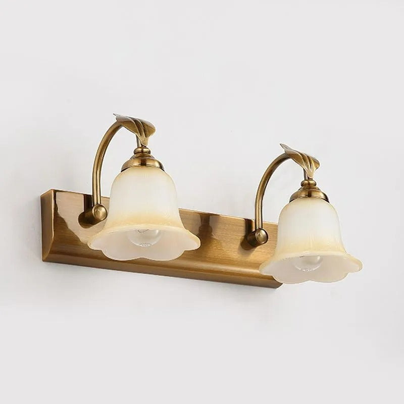 Ray Flower Mirror Front Vanity Wall Lamp, Metal/Glass