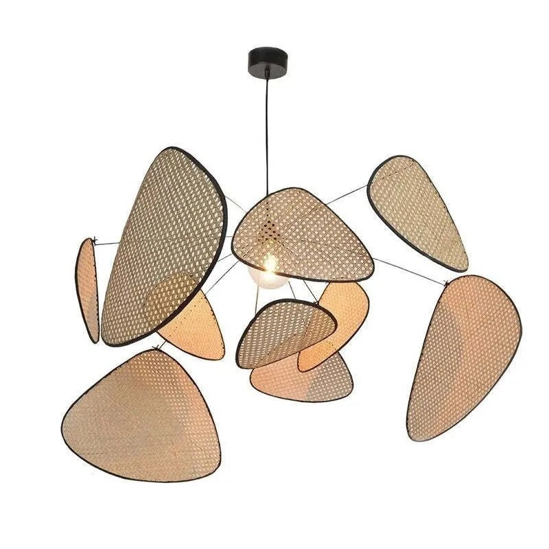 Ritta Pendant Light Leaf Grid, Rattan/, Bedroom - Letslighting