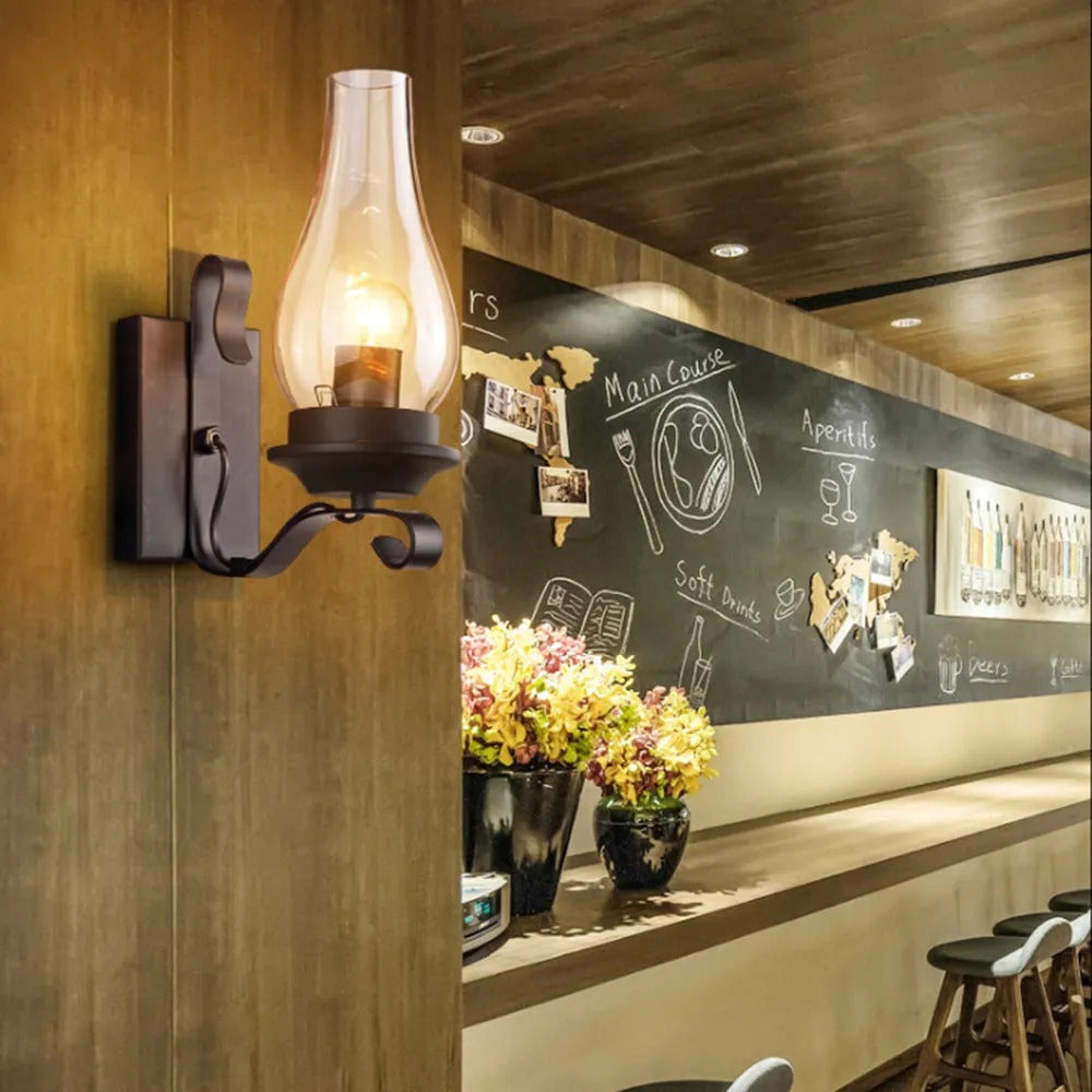 Epoch Vintage Candle Wood Wall Lamp - Letslighting