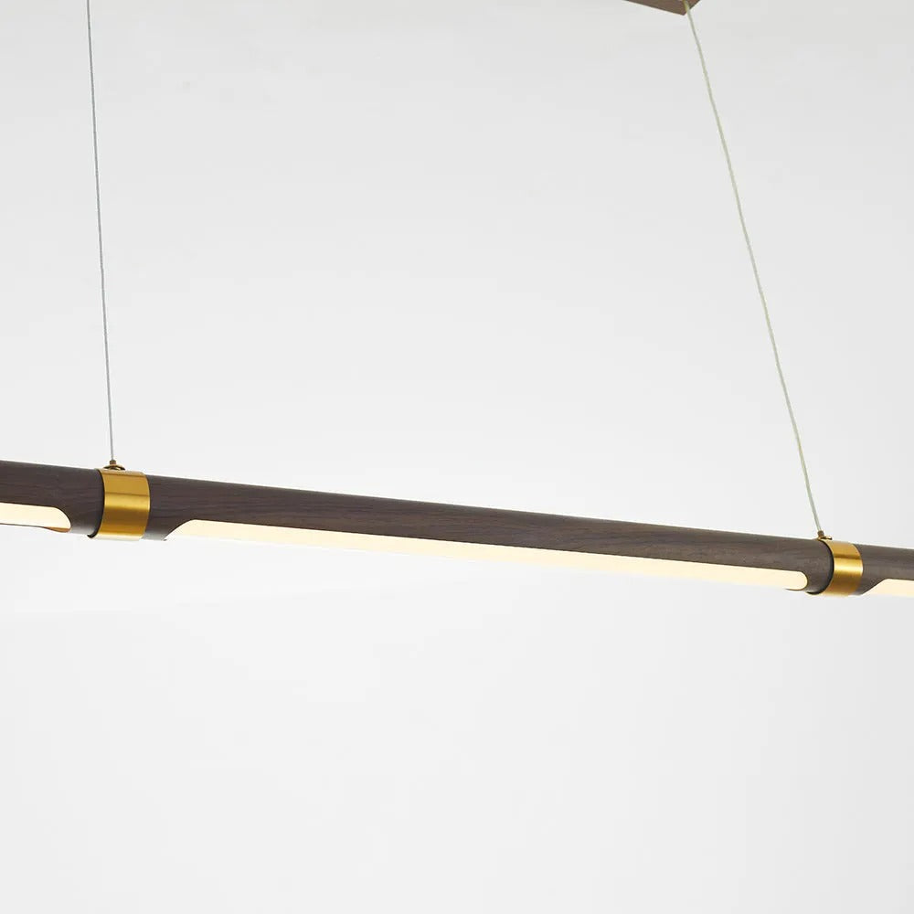 Muto Modern Minimalist Pendant Light, Metal Water Transfer Wood