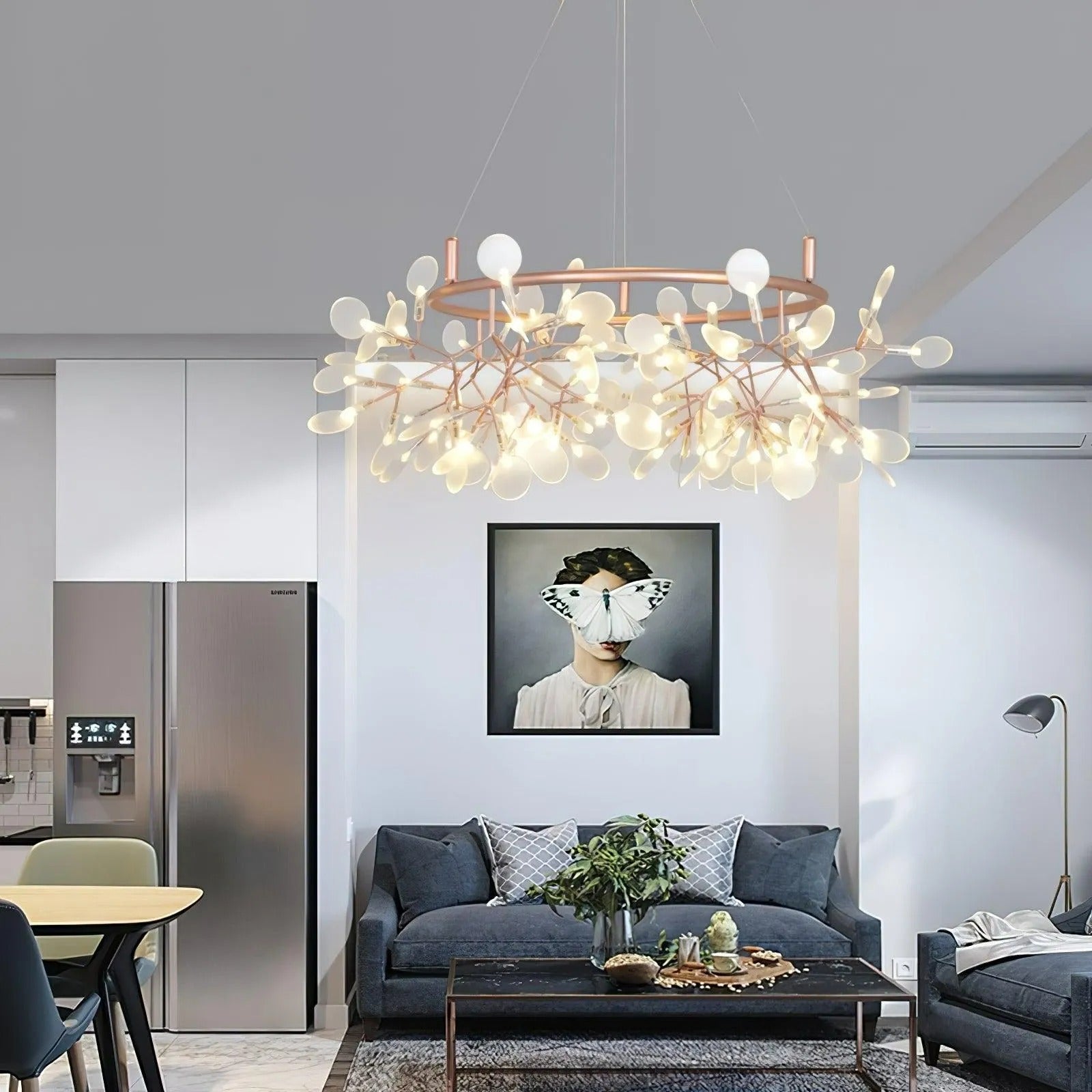 Olivia Unique Round Sputnik Art Deco Firefly Chandelier Living Room/ Bedroom - Letslighting