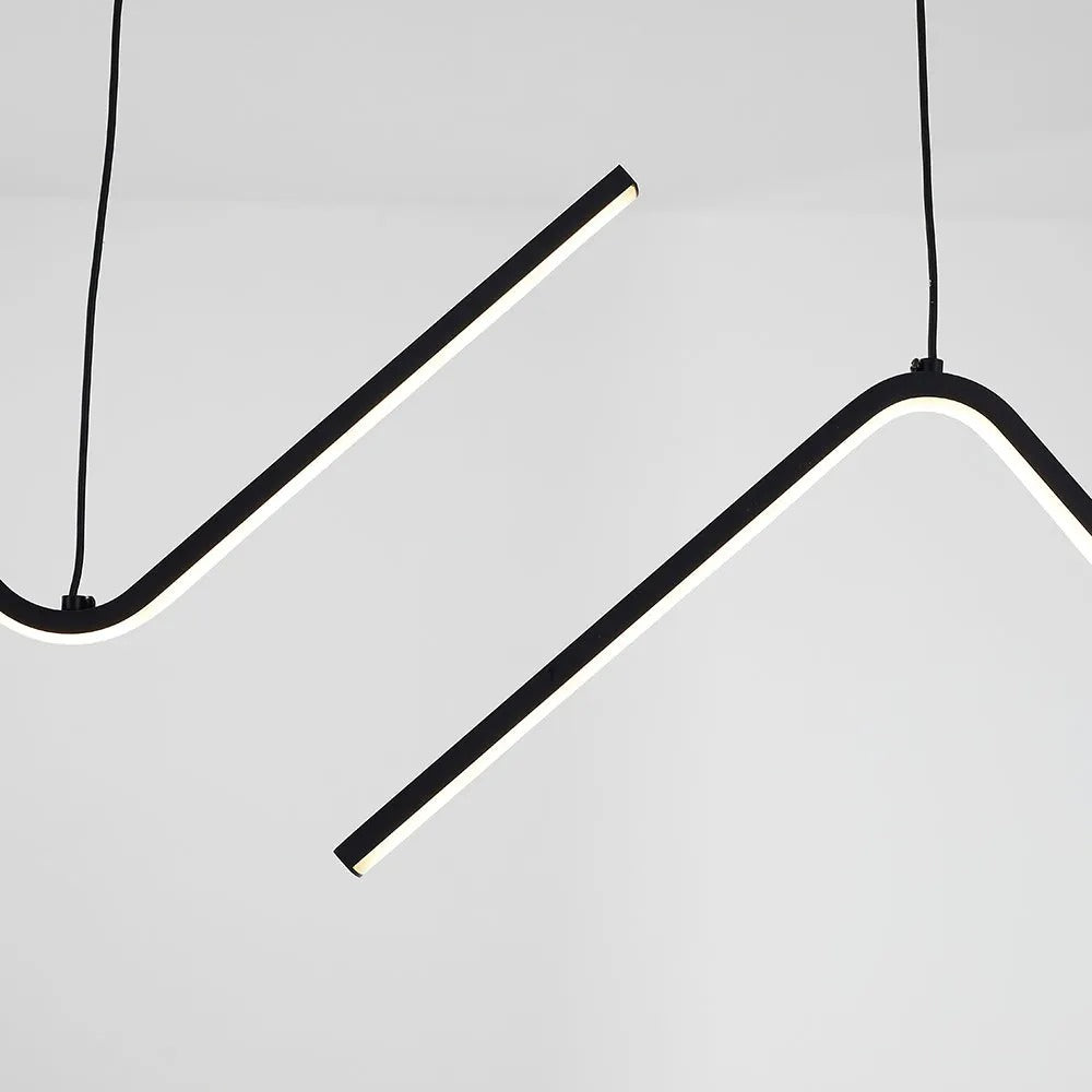 Arisha Modern Wavy Linear Pendant Light Double - Letslighting