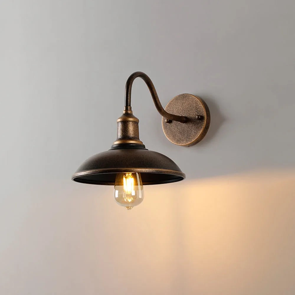 Epoch Rustic Bowl Shaped Wall Lamp, Antique Brass - Letslighting