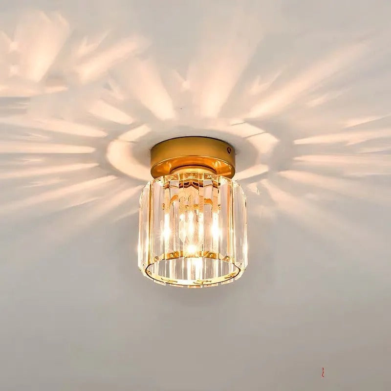 Arisha Modern Flush Mount Ceiling Light Black Gold Glass Bedroom