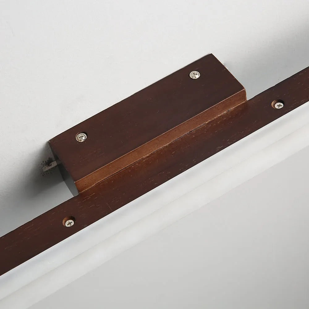 Arisha Modern Minimalist Linear Wooden Wall Lamp, Wood/Walnut
