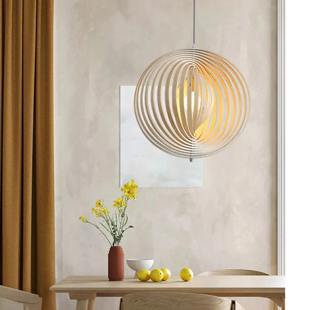 Ritta Japanese LED Pendant Light Wood Bedroom Bar