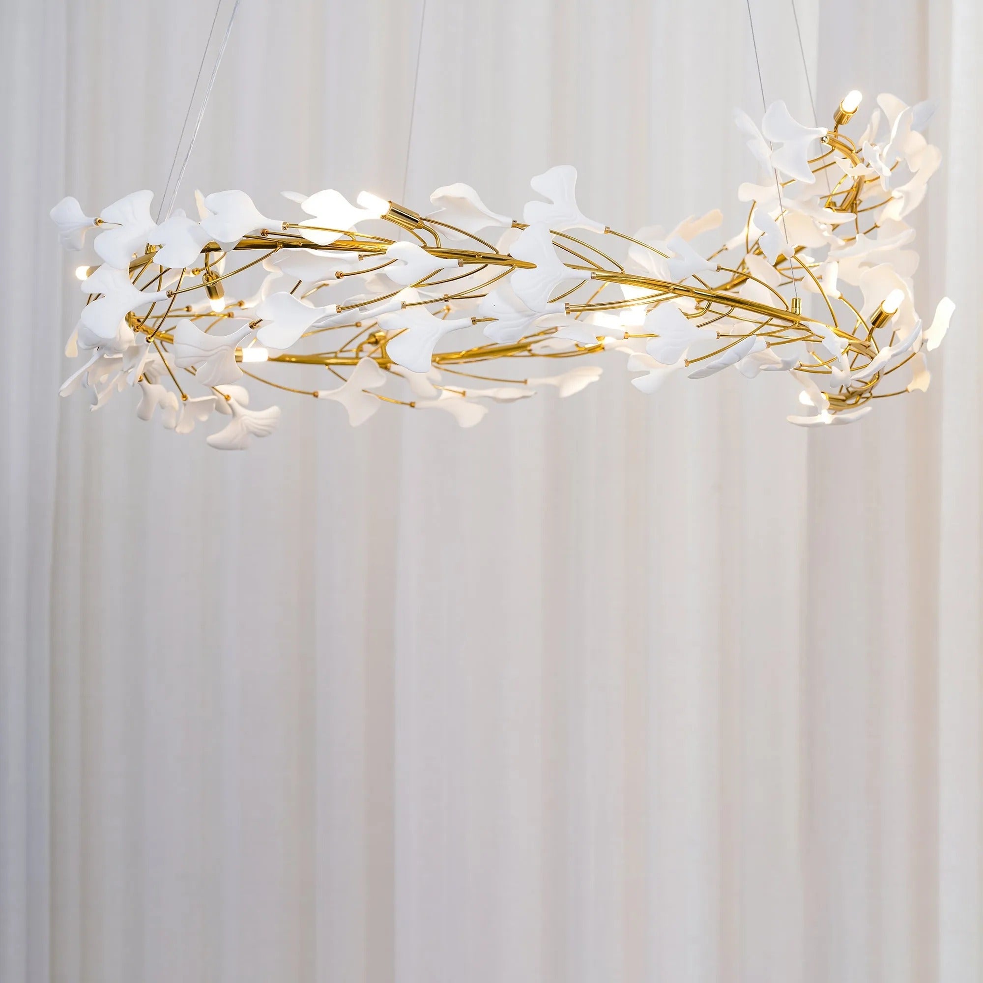 Olivia GinkLuxe Modern Golden LED Chandelier, & Ceramic - Letslighting