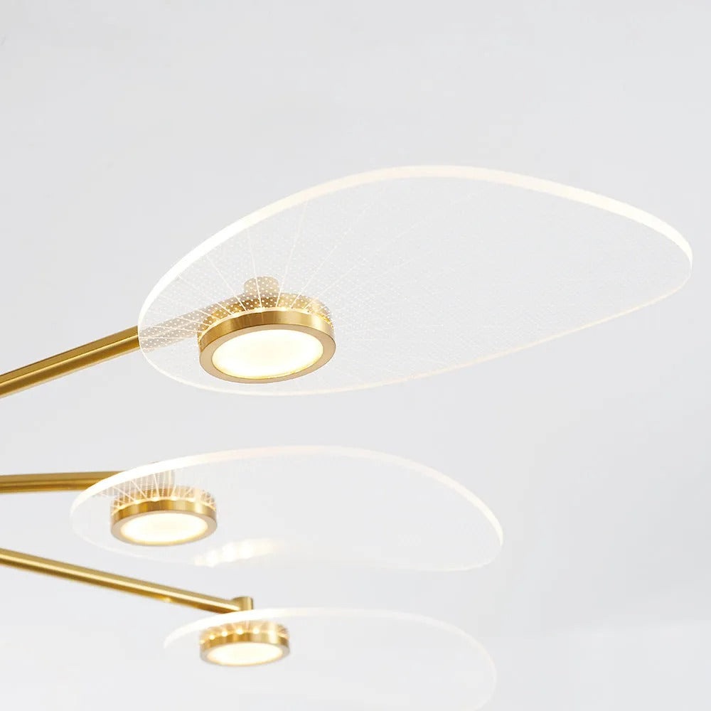Arisha Art Deco Leaf Acrylic Chandelier - Letslighting