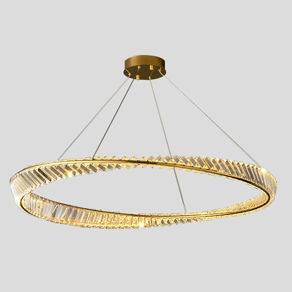 Kristy Modern Luxury Round Metal Glass Chandelier