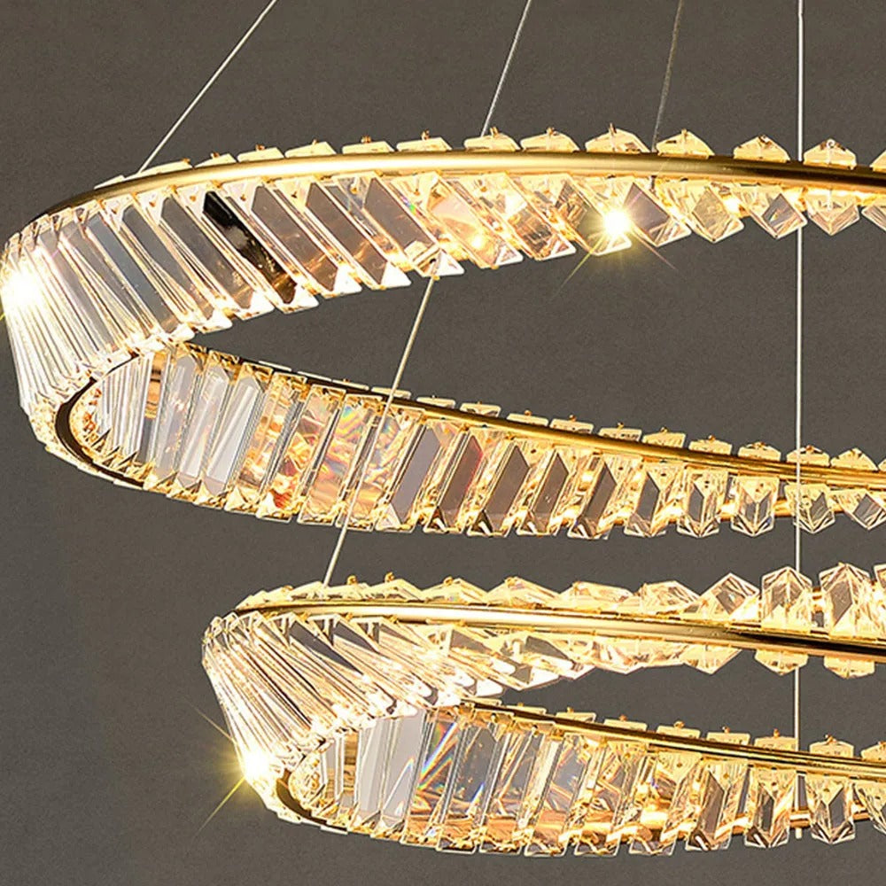Kristy Modern Luxury Round Metal Glass Chandelier
