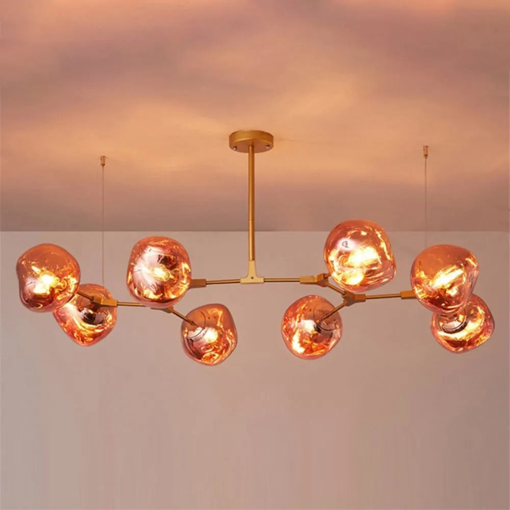 Valentina Modern Globe Lava 3 Pendant Light Fixture 3/6/8 Head