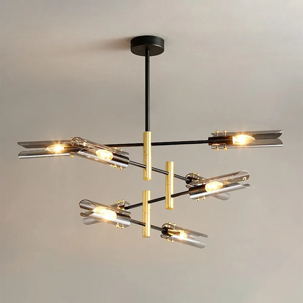Arisha Modern Metal/Glass Semi-Flush Mount Ceiling Light