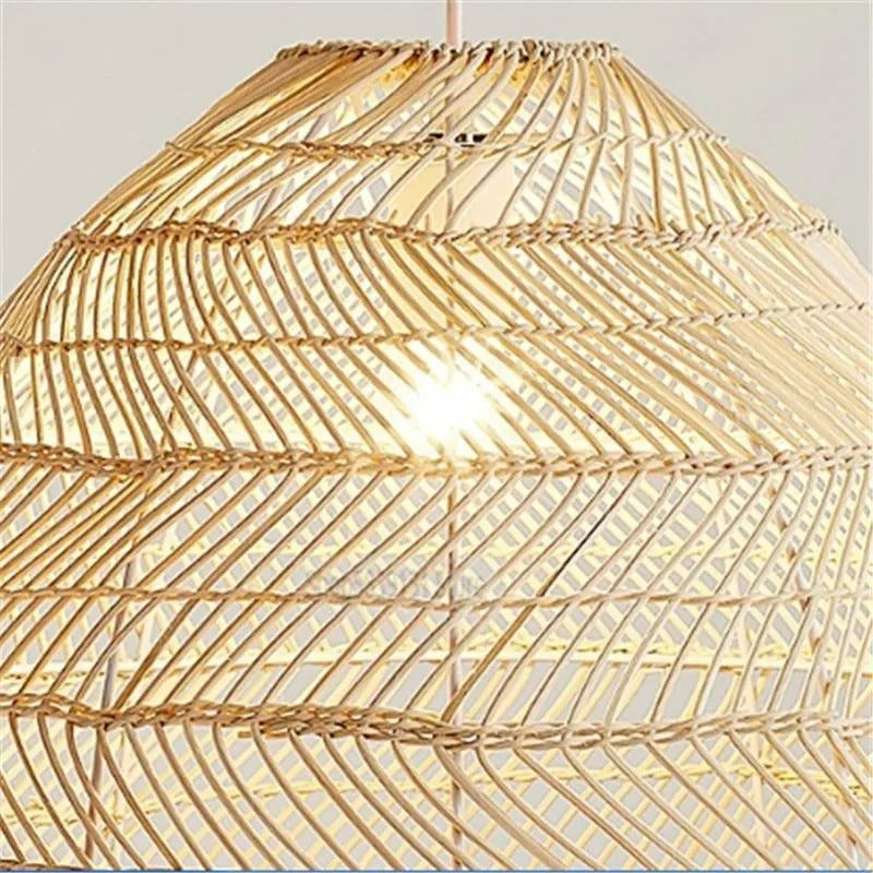Ritta Rattan Bamboo Lampshade Hand Knitted Pendant Light